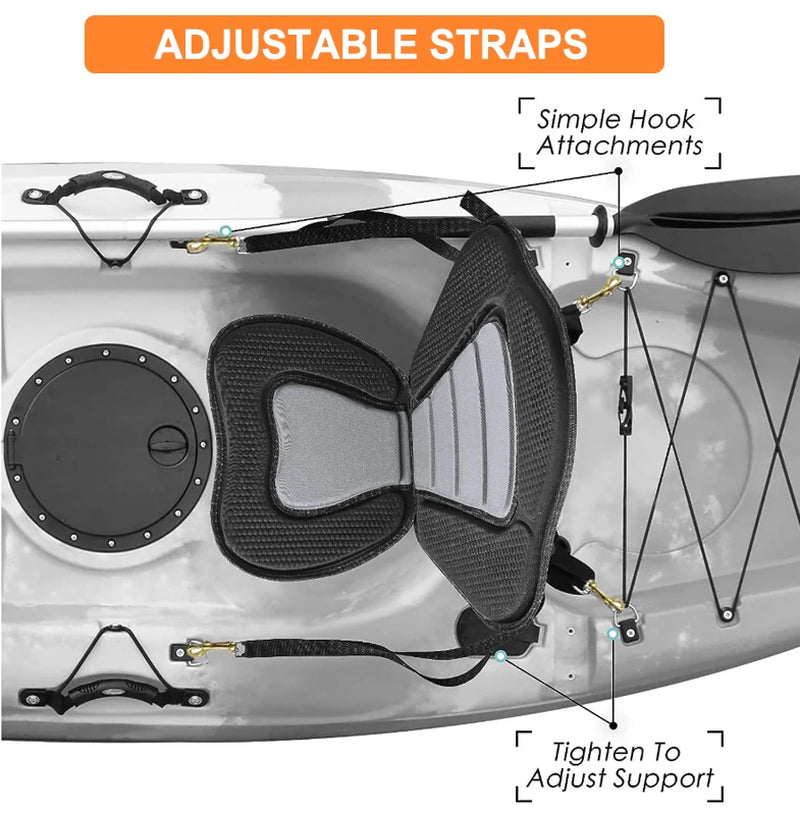Kayak Seat Kayak Accessories Asiento Kayak Adjustable Backrest with Cushion Paddle Board Kayak Padded Seat